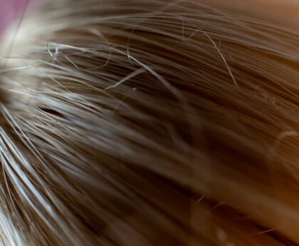 Close-up view of fine hair strands