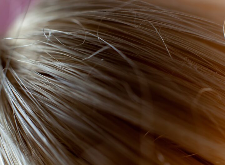 Close-up view of fine hair strands